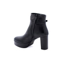 ALBANO - Bottines en cuir à plateau - Noir