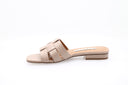 ALBANO - Mules en cuir à talon plat - Beige