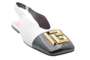 BALMAIN - Eden 15 Slingback - Blanc/Noir