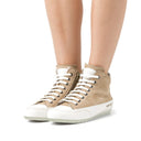 CANDICE COOPER - Baskets montantes en cuir - Beige