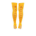 CASADEI® - Bottes pour Femmes en dentelle extensible en tissu tricoté - Jaune