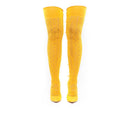 CASADEI® - Bottes pour Femmes en dentelle extensible en tissu tricoté - Jaune