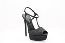 CASADEI® - Sandales Plateformes en cuir - Denim Noir