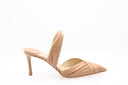  Escarpins en cuir beige JIMMY CHOO® Basil 75 avec bout pointu et talon aiguille de 7.5 cm.