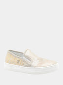Baskets slip-on enfant à détails dorés - Beige et doré