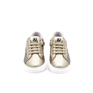 NATURINO - Baskets en cuir lamé et tissu matelassé pour filles - Nixom Zip